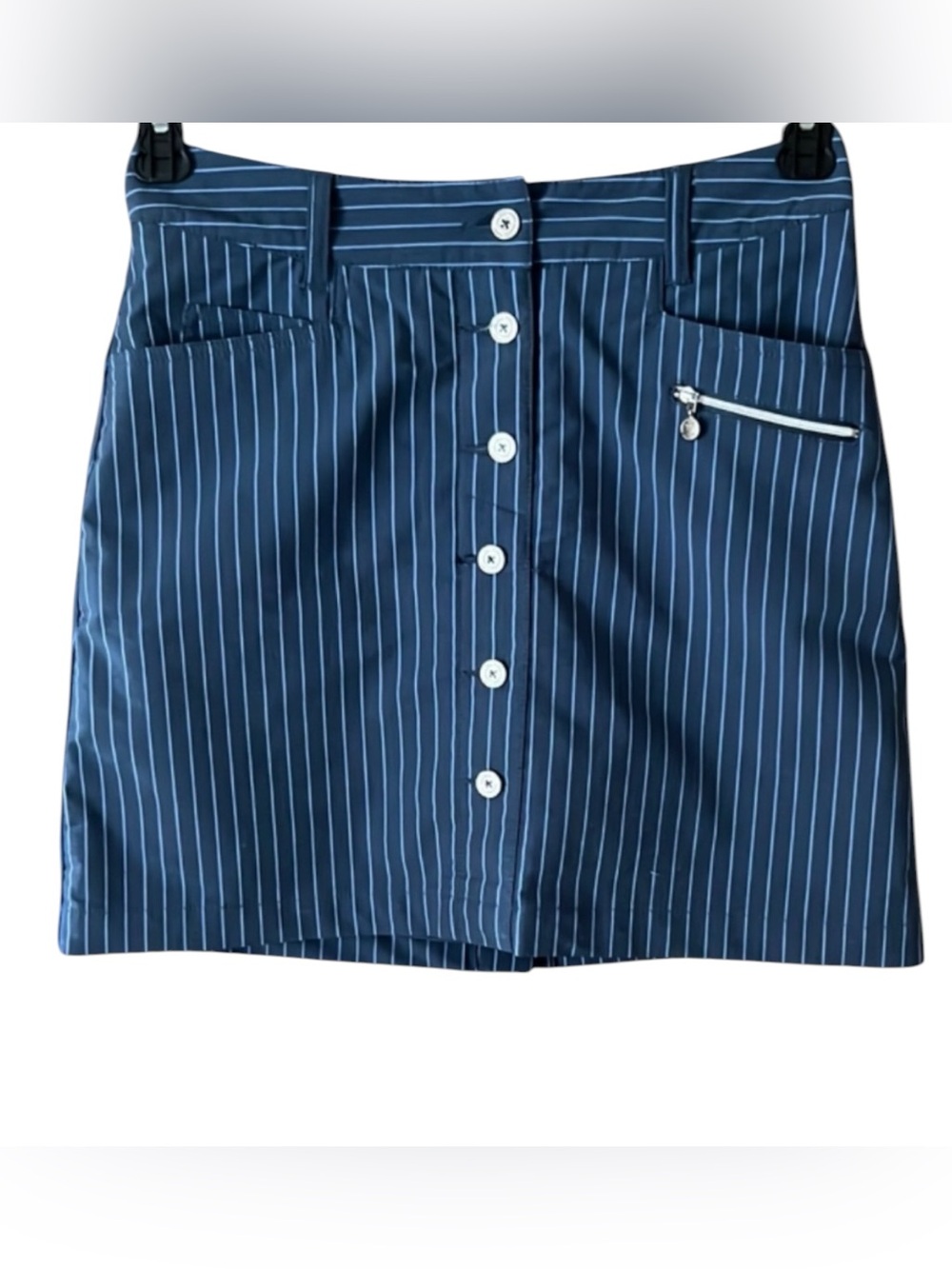 Daily Sports Striped Blue Button-Front Skort Golf Tennis Size 2 Born in Sweden